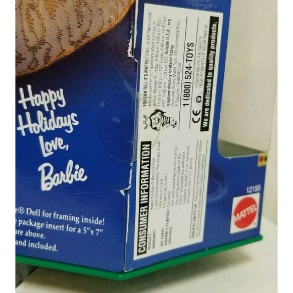 VTG 1994 Holidays SPECIAL EDITION Barbie Doll 12155 Gold White Faux Fur Trim - Picture 7 of 10